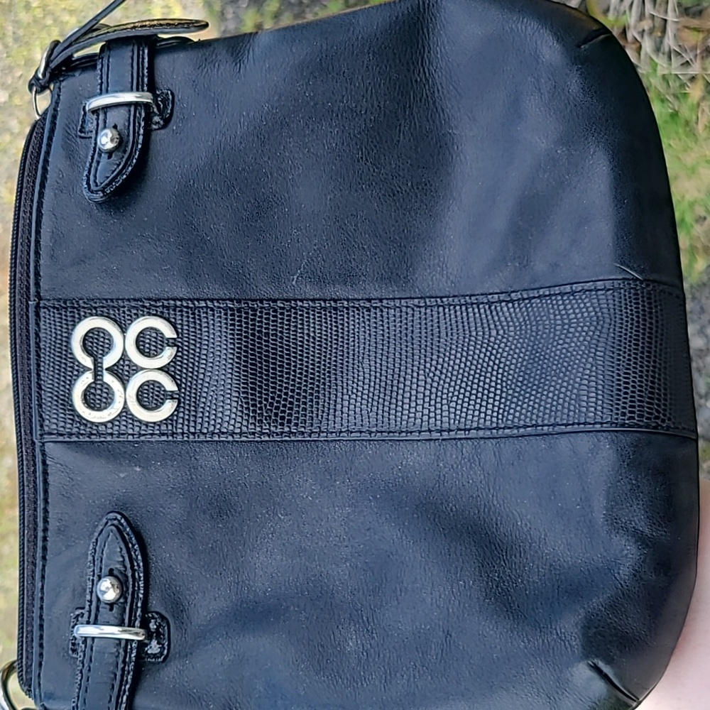 Coach Black Leather Slim Crossbody Satchel Bag Purse